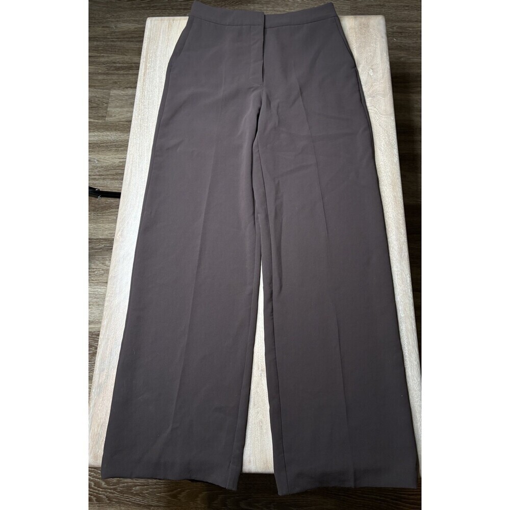 Aritzia Wilfred Alanya Wide Leg Trousers High Waisted in Rich Mocha Brown 10